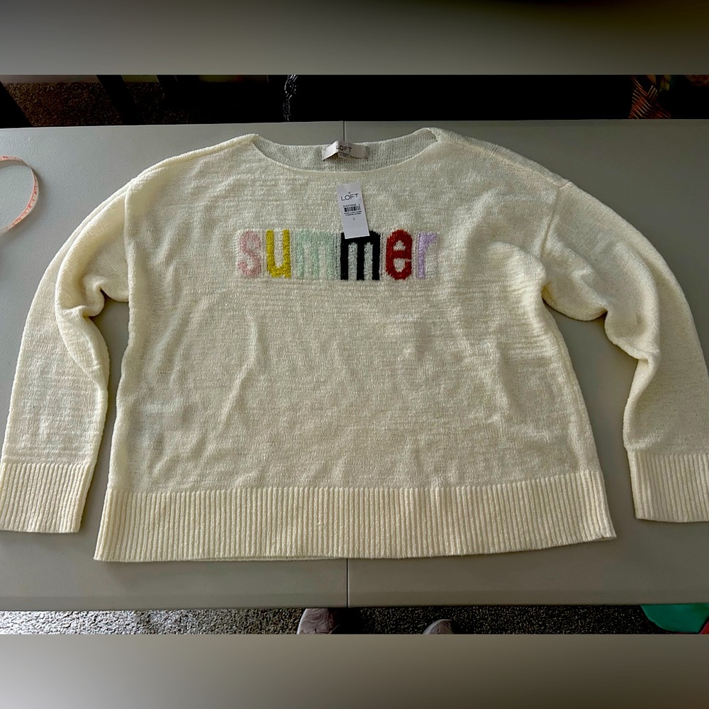 Loft “Summer” Sweater S NWT